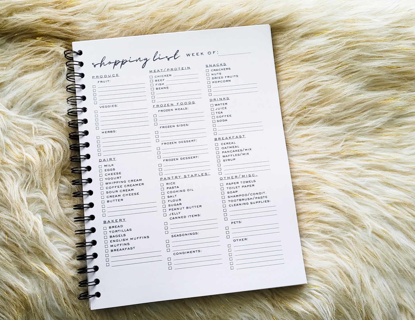 16 Week Meal Planning Journal
