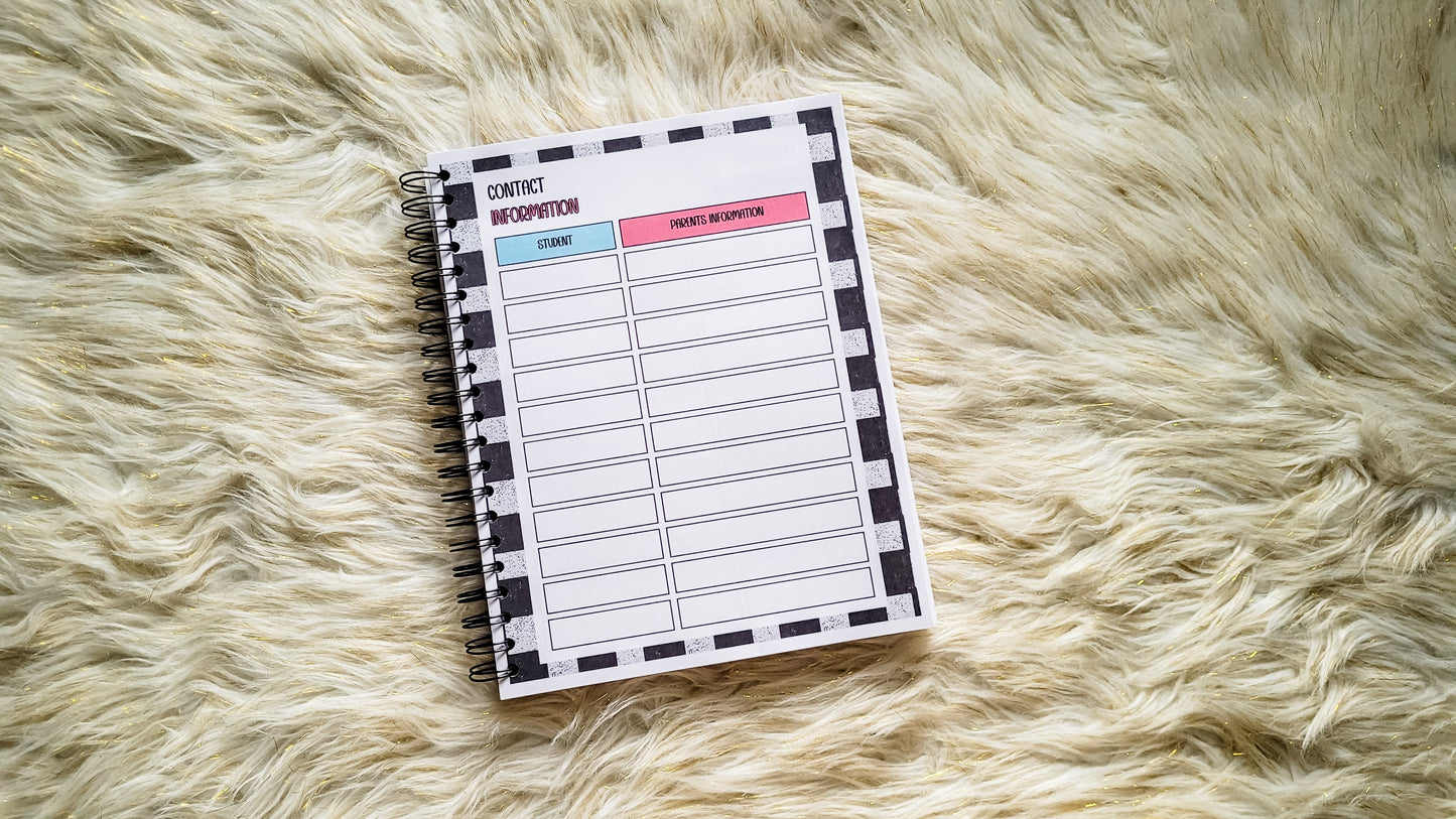 Checkered teacher vibes planner