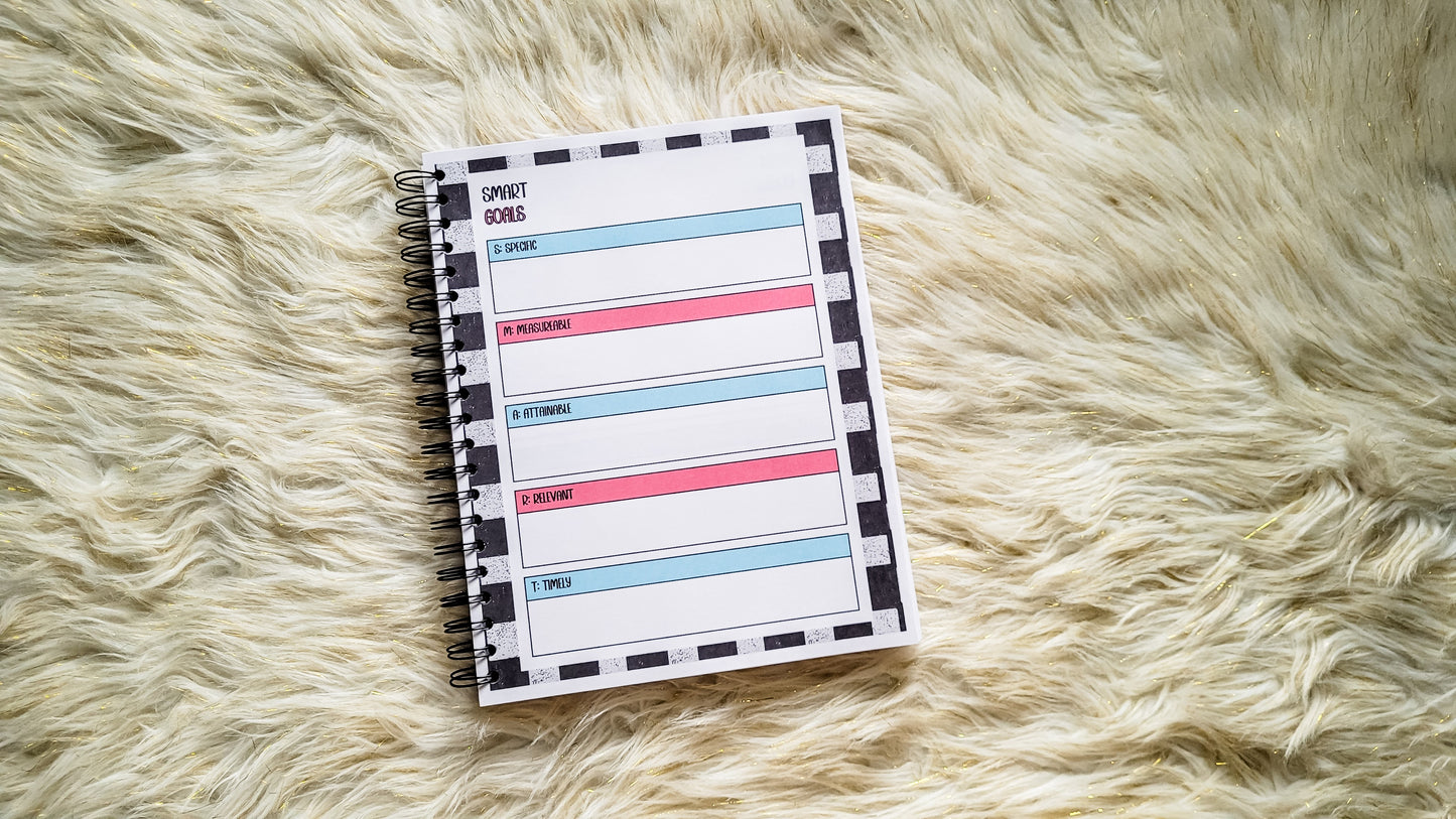 Checkered teacher vibes planner
