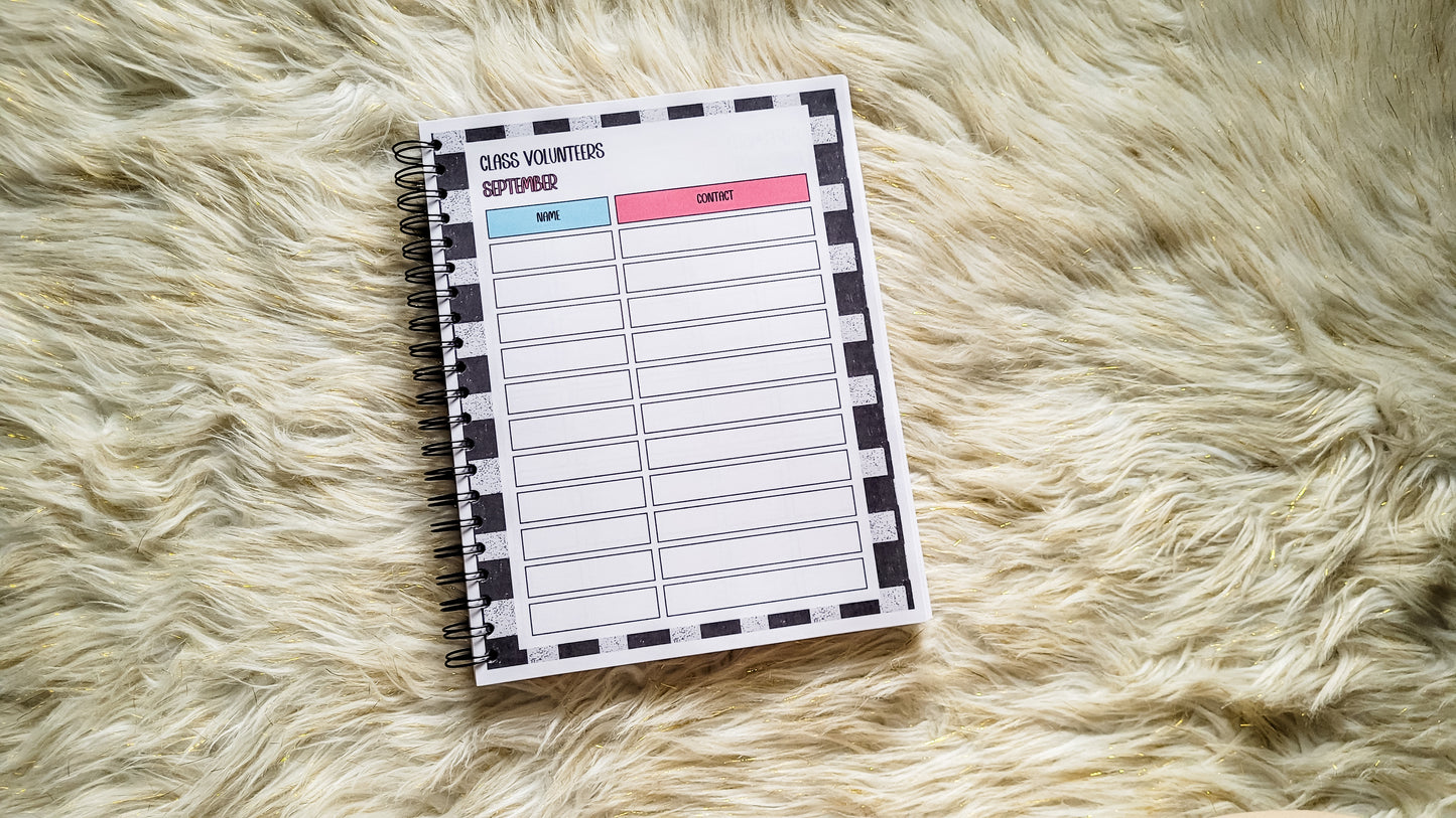 Checkered teacher vibes planner