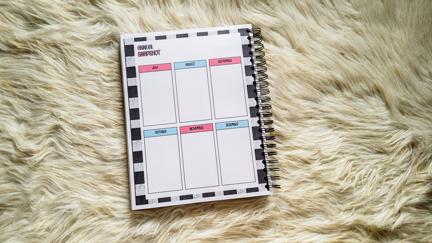 Checkered teacher vibes planner