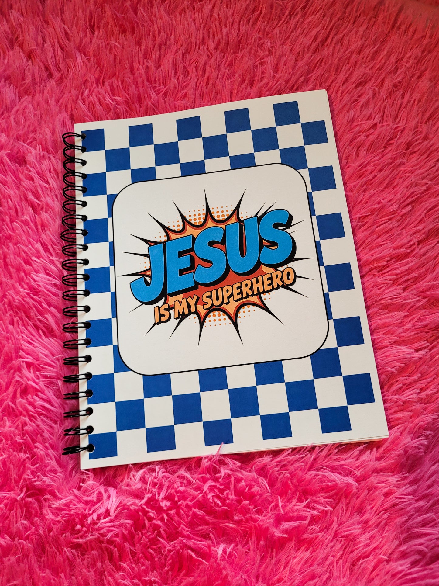 Kids Blue Bible Log Jesus Is My Superhero