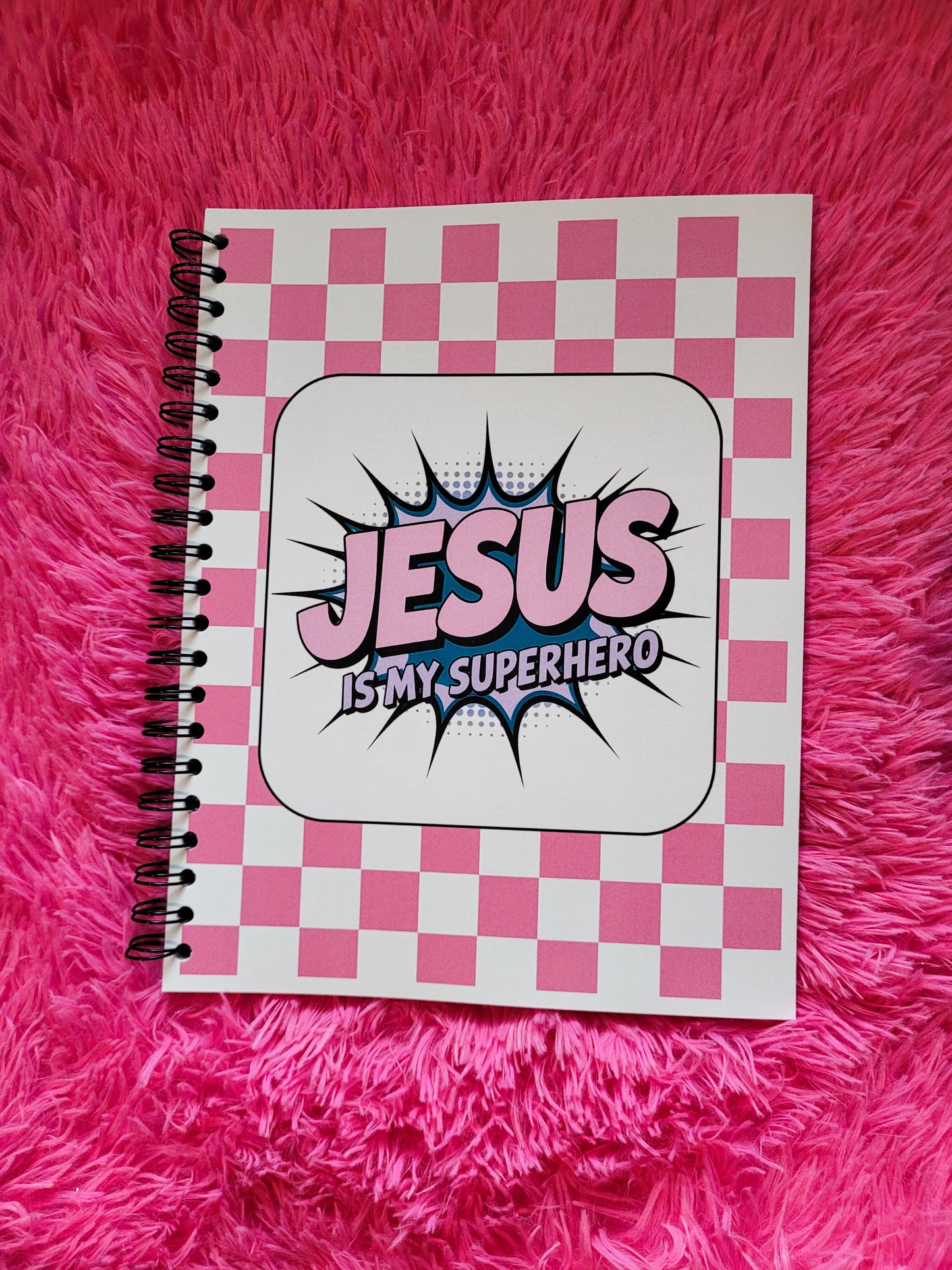 Kids Pink Bible Log Jesus Is My Superhero