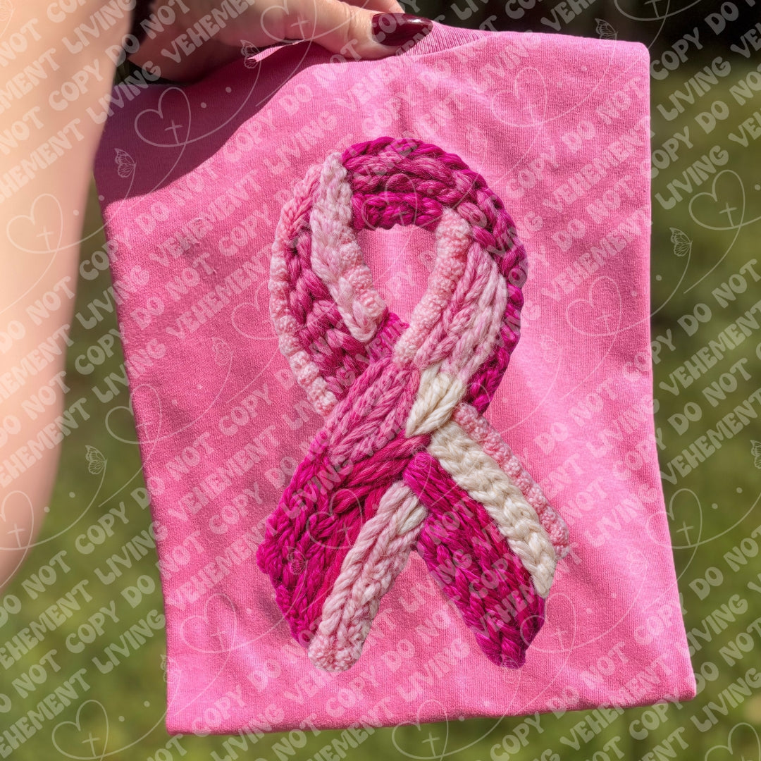 Yarn Pink Ribbon digital design
