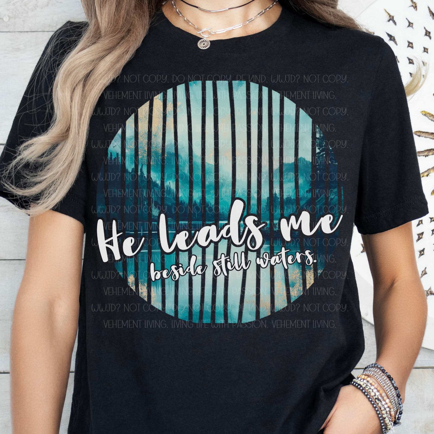 He Leads Me digital design