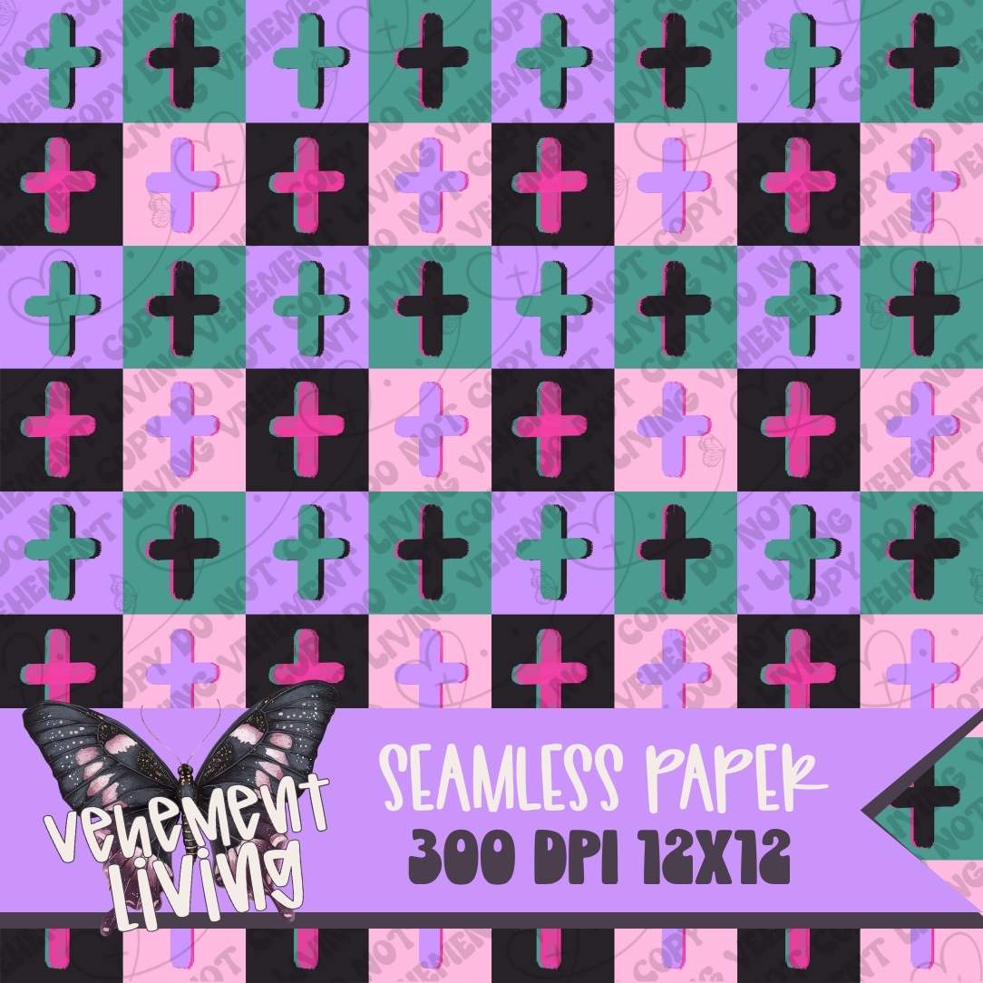 Checkered Cross Seamless Pattern