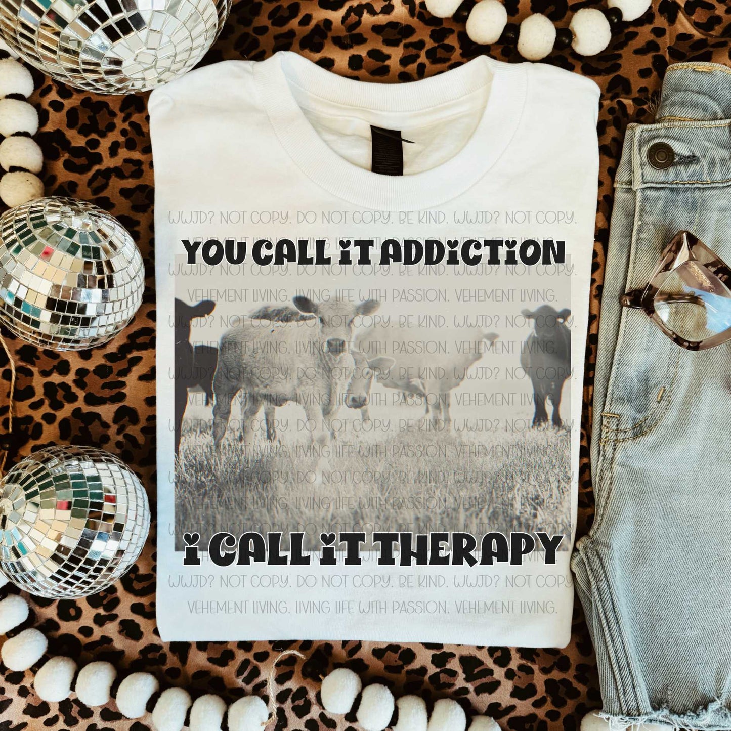 You Call It Addiction Cows digital design