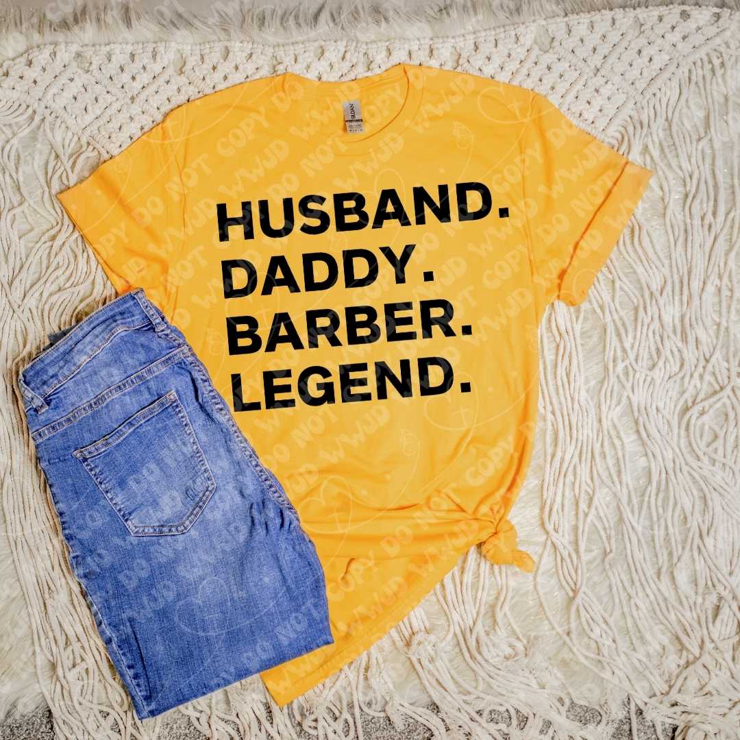 Husband Daddy Barber Legend digital design