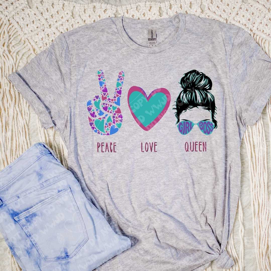 Peace Love Queen digital design