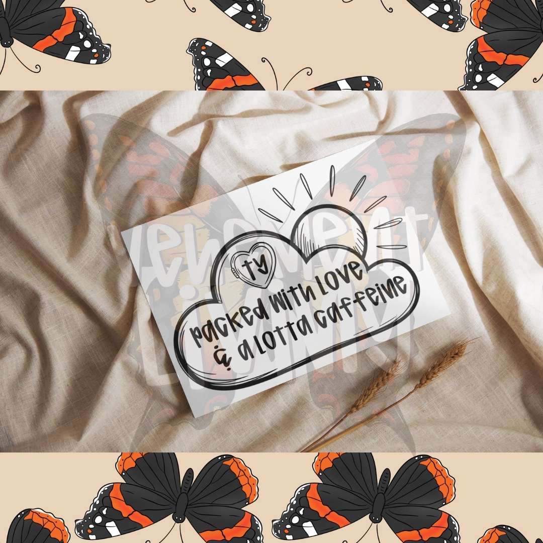 Thank You Packed with Love digital design 4x6 thermal label