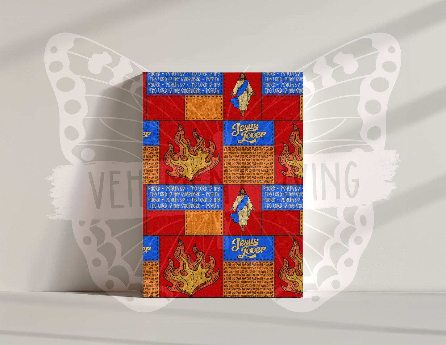 Fire for Jesus Blue Seamless Paper