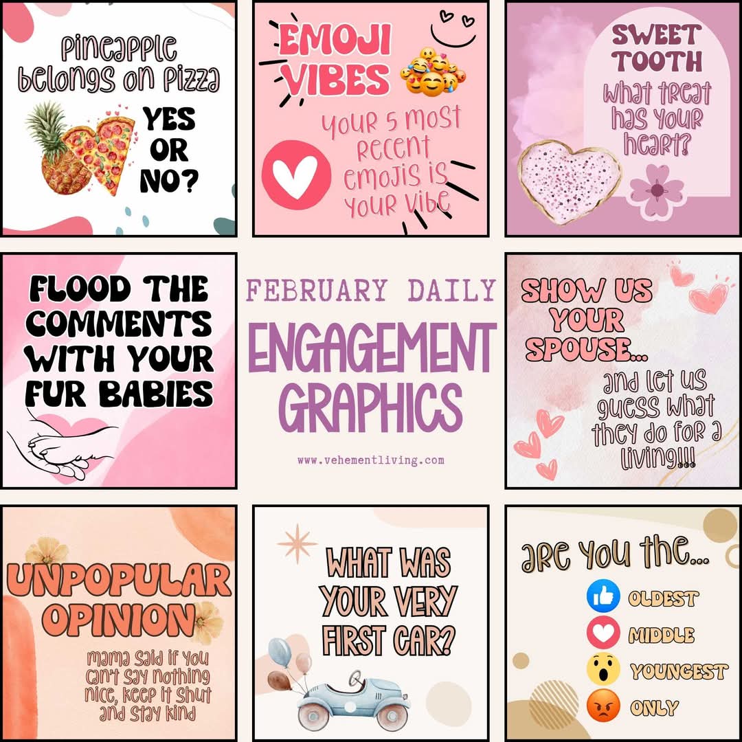 February 2025 Daily Engagement Graphics