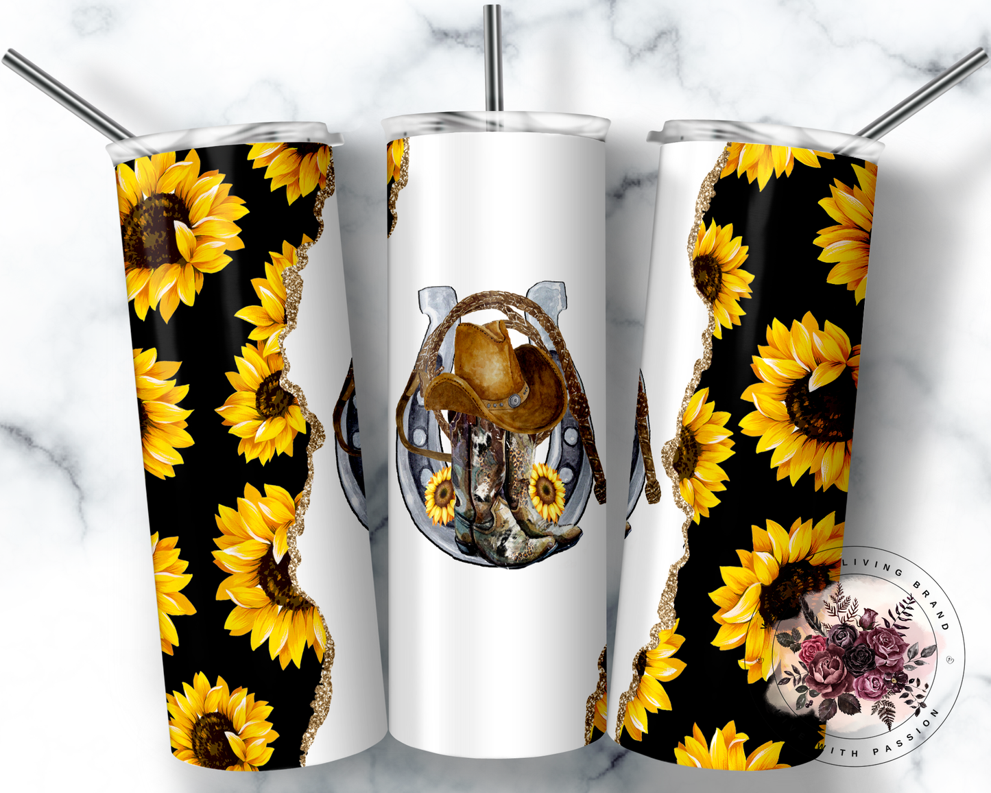 Cowgirl Boots & Sunflowers