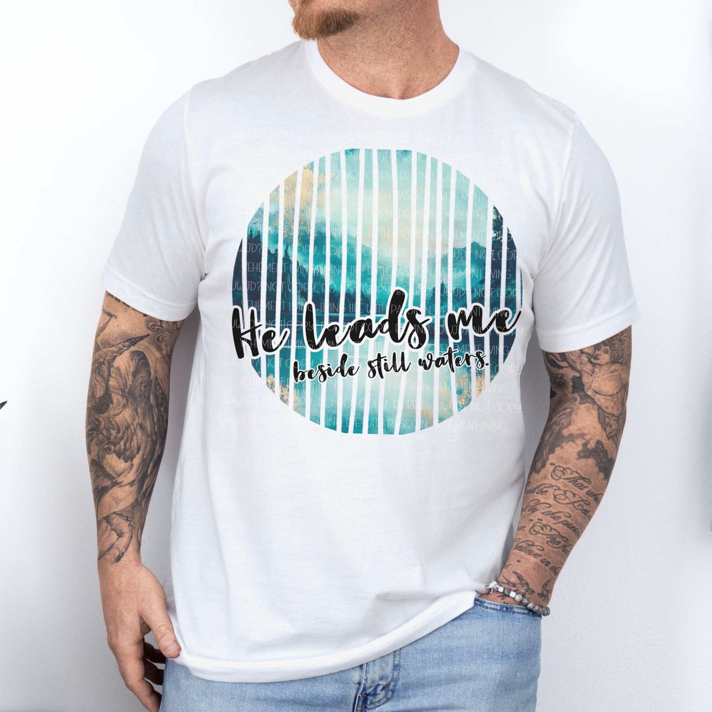 He Leads Me digital design
