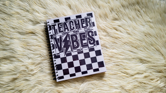 Checkered teacher vibes planner