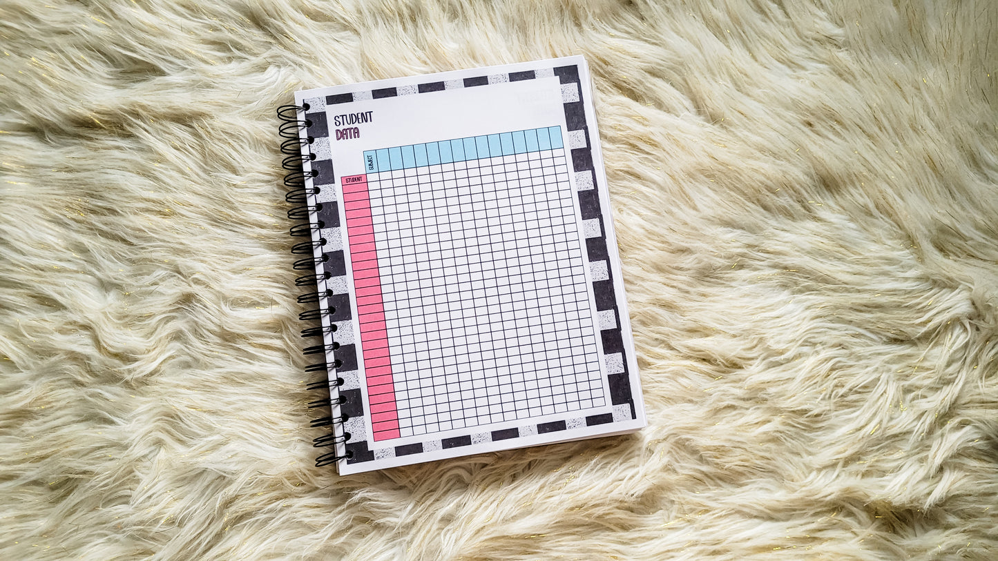 Checkered teacher vibes planner