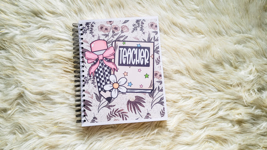 teacher checkered pencil planner