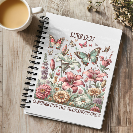 Consider The Wildflowers Butterfly Notebook