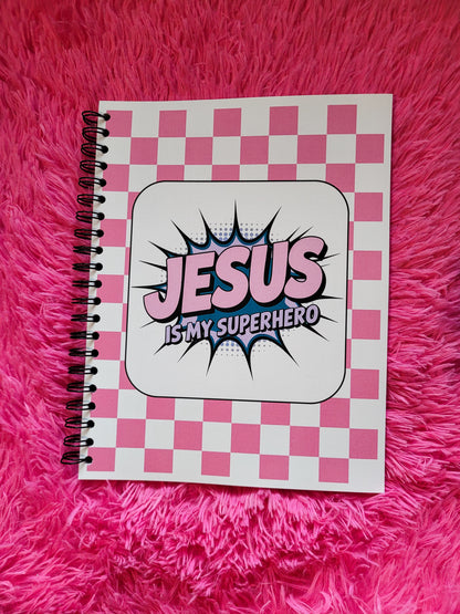 Kids Pink Bible Log Jesus Is My Superhero