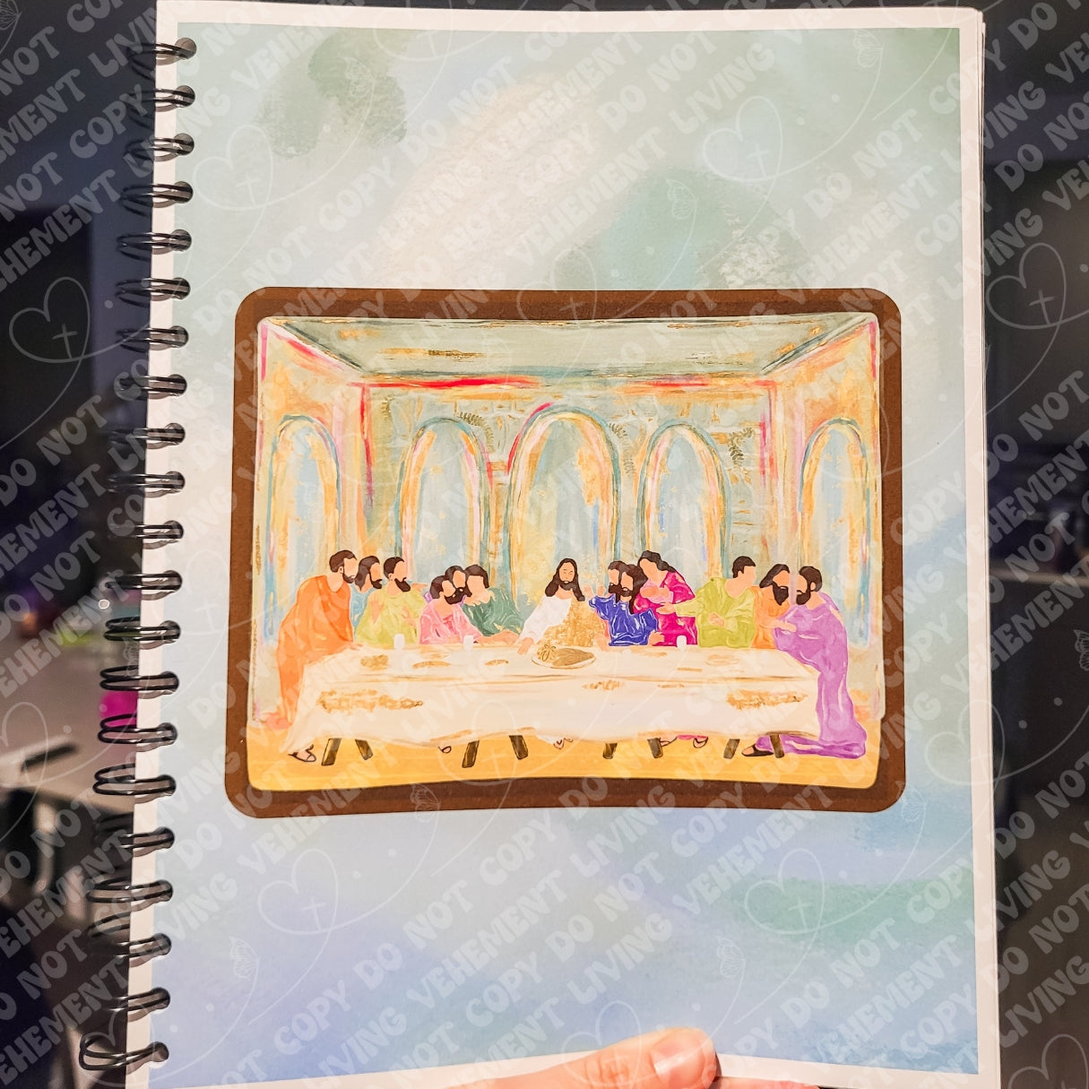 Hand-drawn Last Supper Artwork Lined Notebook