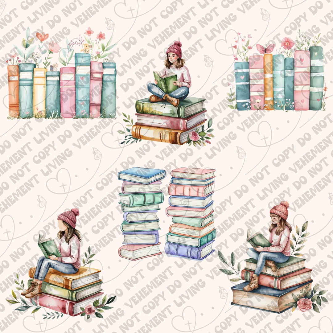 Pastel Book Bundle Clipart