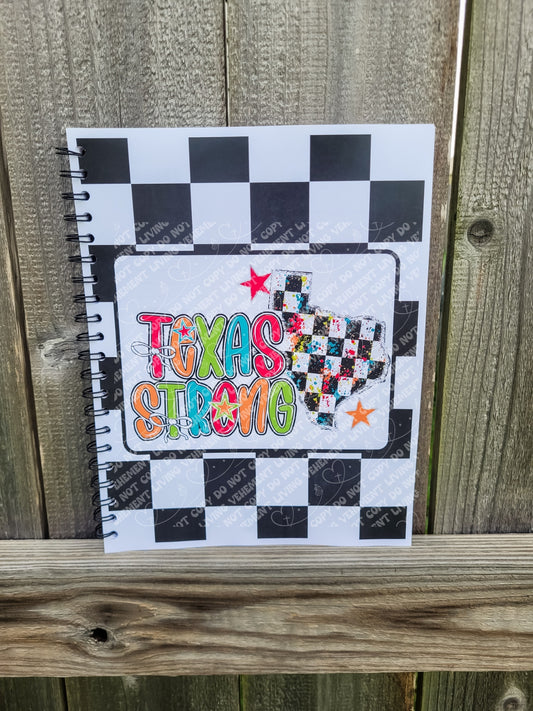Checkered Cover: Texas Strong Notebook
