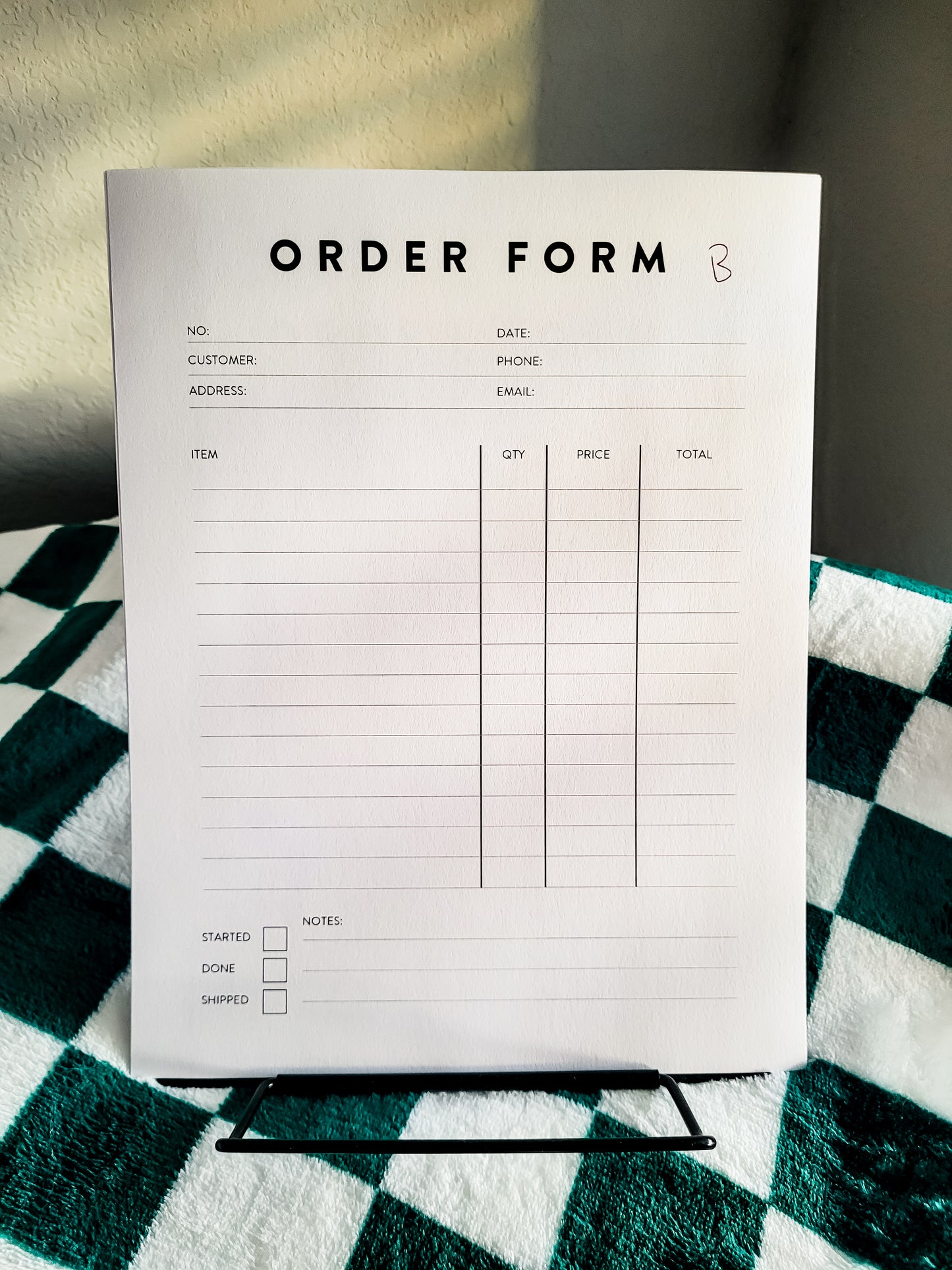 Custom Order Form Log
