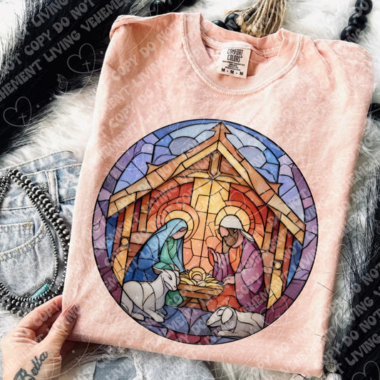 Mosaic | Stained Glass Nativity digital design