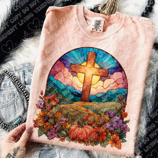 Stained Glass Cross digital design