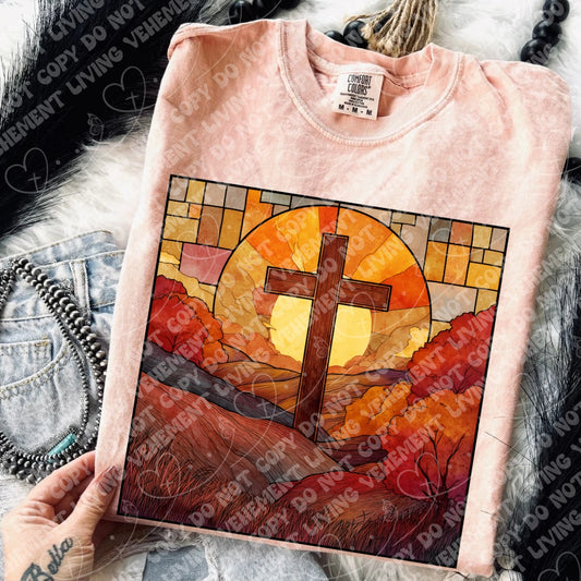 Stained Glass Cross digital design