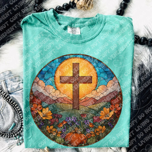 Stained Glass Cross digital design