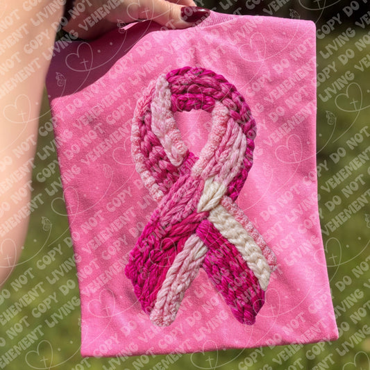 Yarn Pink Ribbon digital design