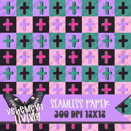 Checkered Cross Seamless Pattern