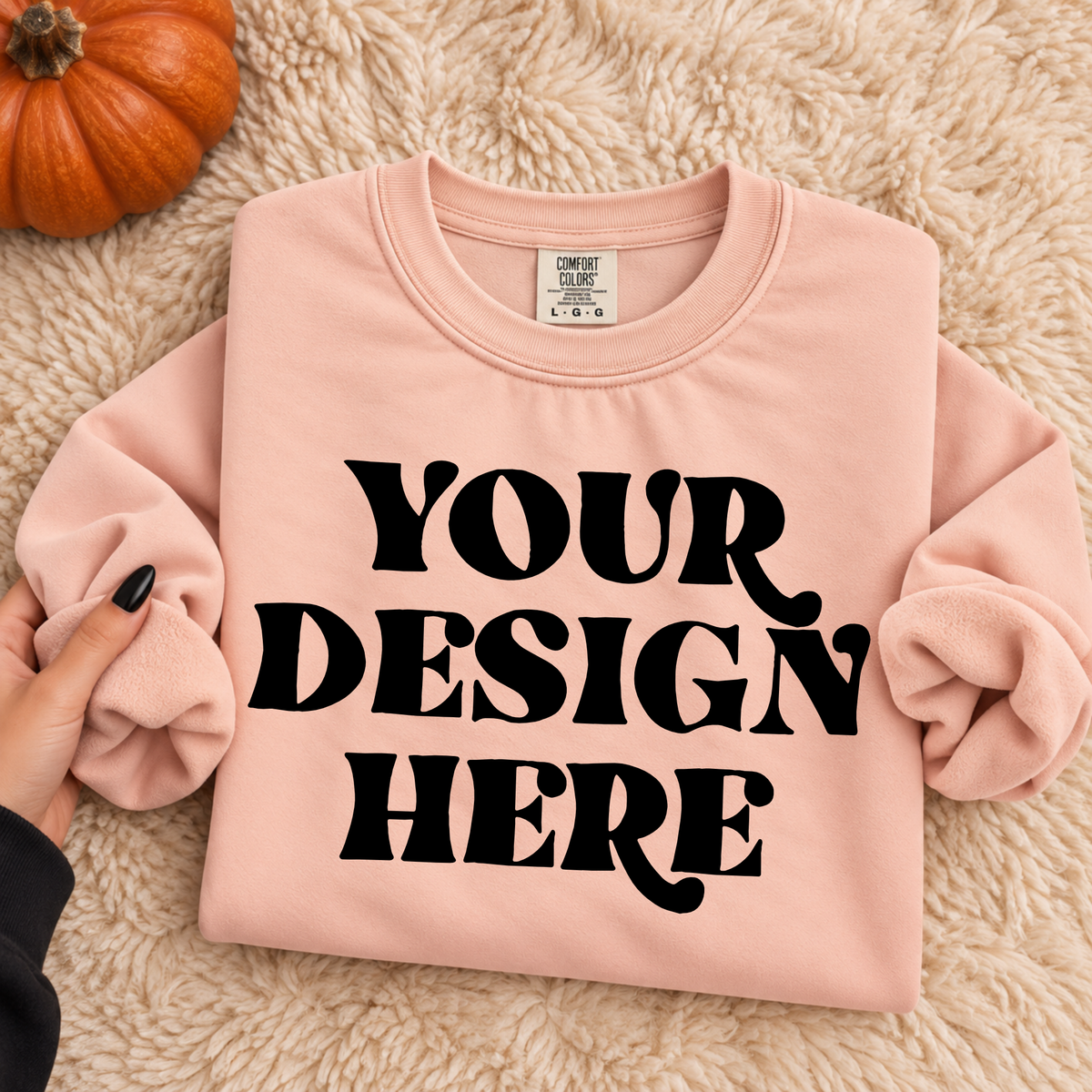 Comfort Color Peachy Digital Blank Mockup | Styled Mockup Photography | Commercial Use