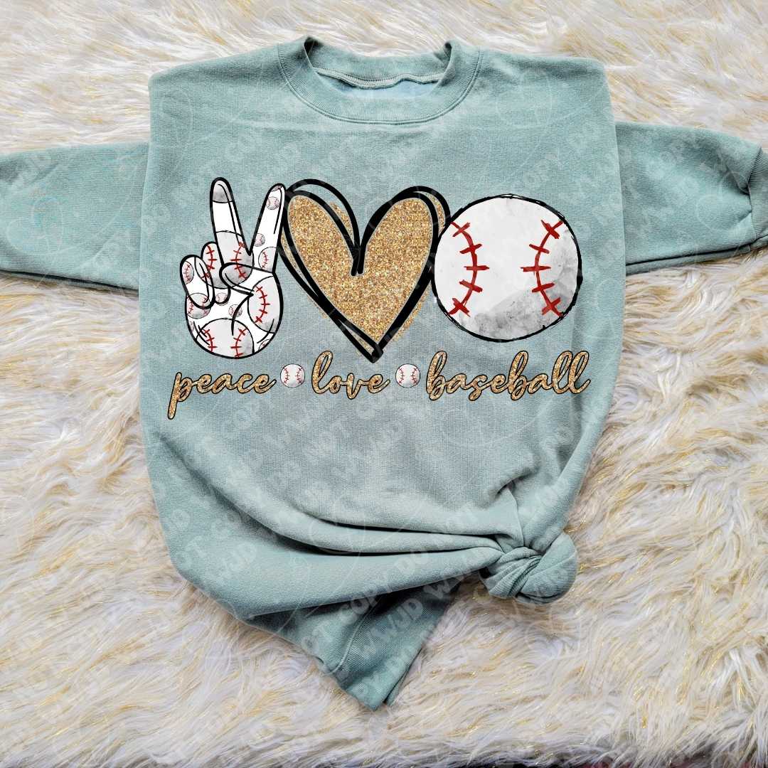 Peace Love Baseball digital design