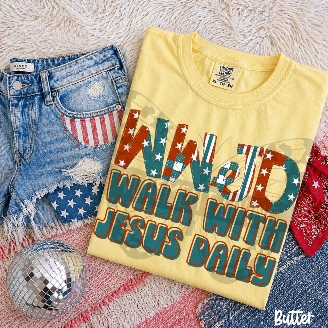 WWJD Walk With Jesus Daily digital design