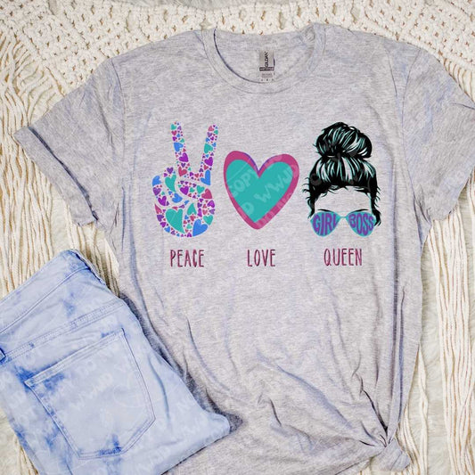 Peace Love Queen digital design