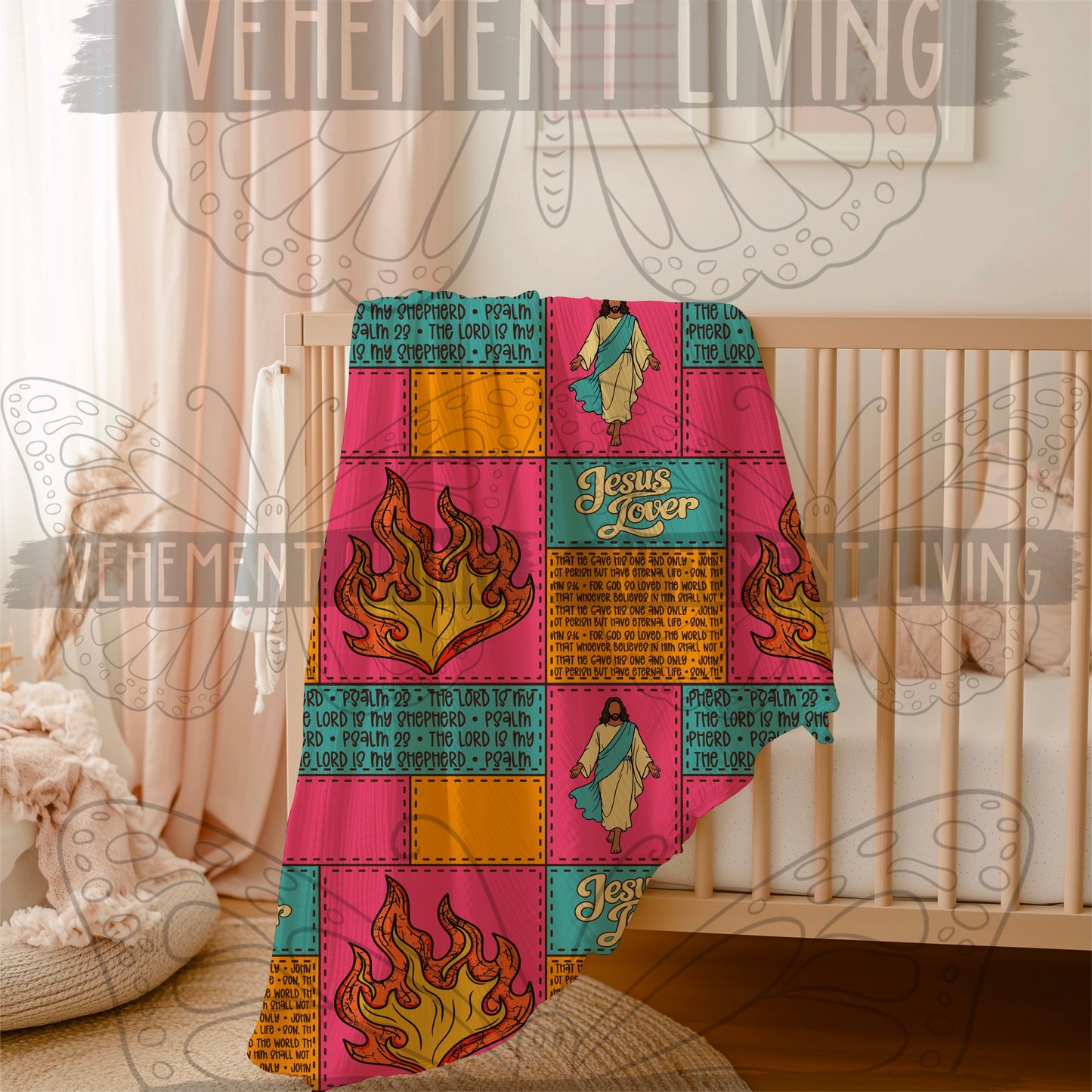 Fire for Jesus Pink Seamless Paper