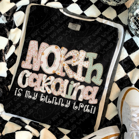 North Carolina is My Bunny Trail digital design