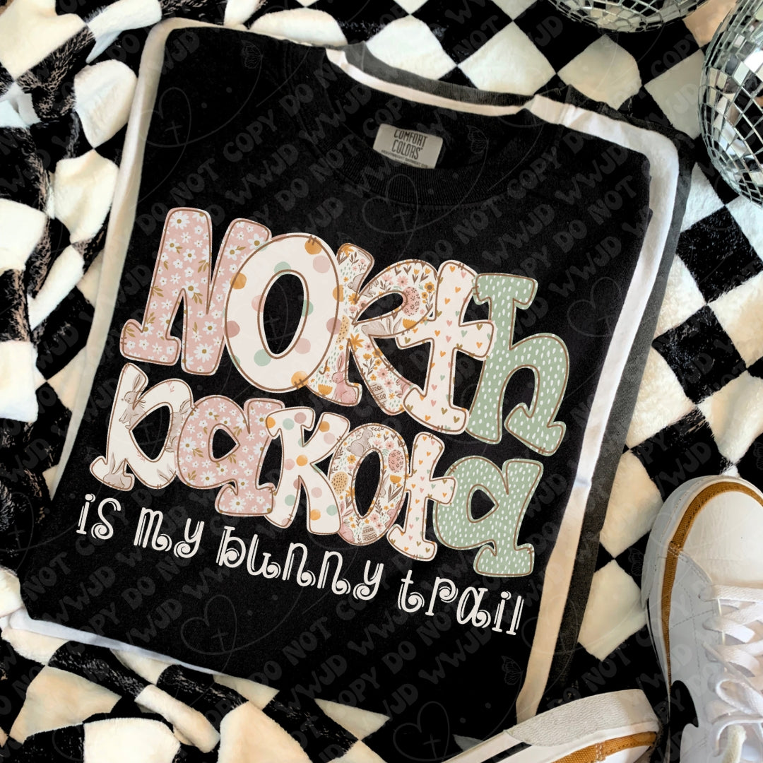 North Dakota is My Bunny Trail digital design