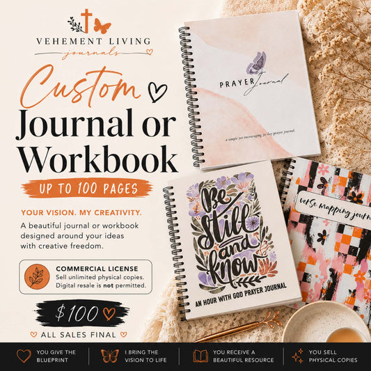 Custom Journal or Workbook Design | Up to 100 Pages | Physical Resell License Included