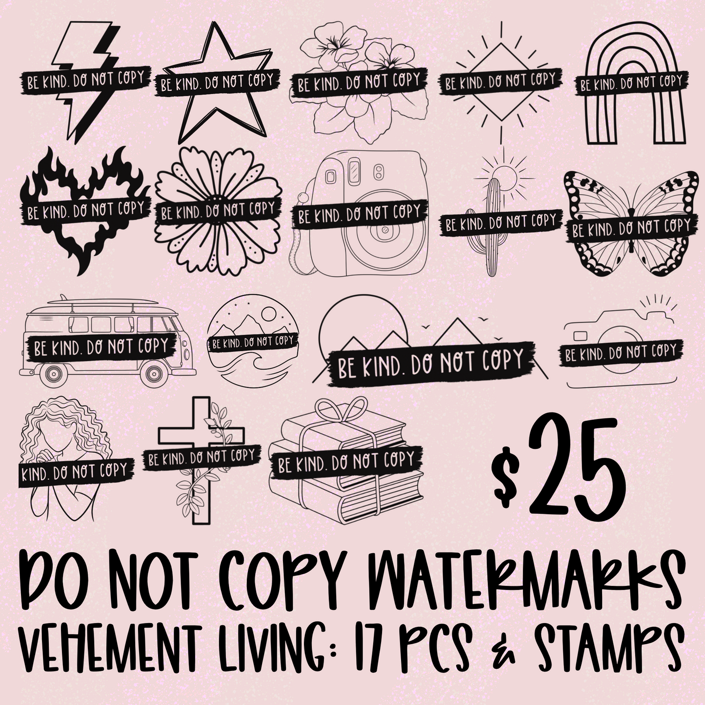 Do Not Copy Watermark Stamps