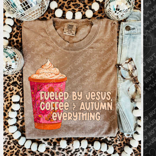 Fueled by Jesus Coffee and Everything Autumn digital design