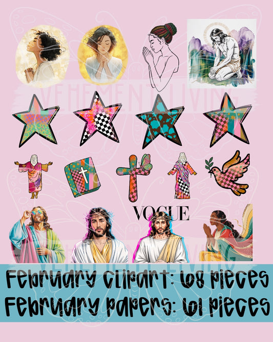 February 2026 Clipart + Papers
