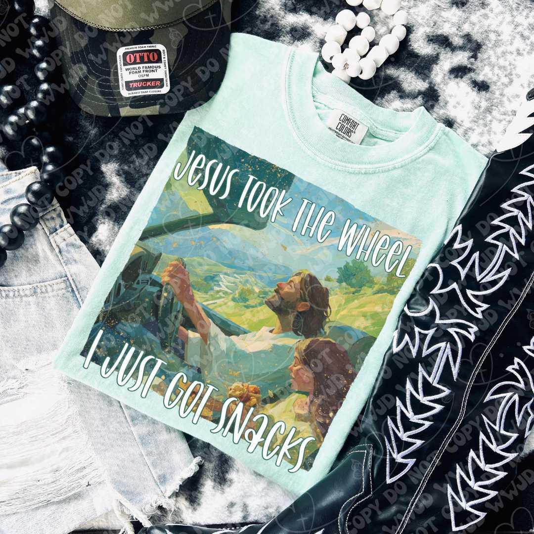 Jesus Took the Wheel I Just Got Snacks digital design