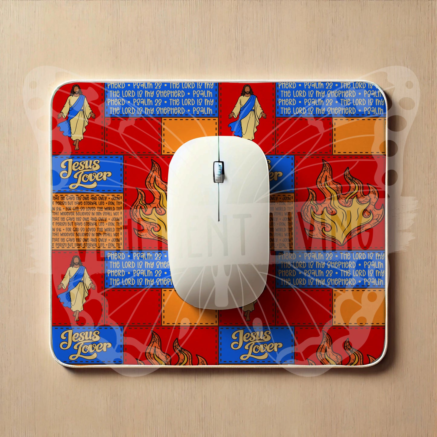Fire for Jesus Blue Seamless Paper