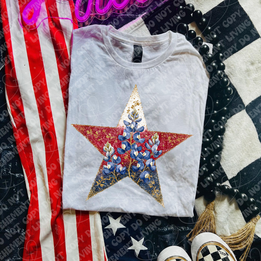 Star with Bluebonnets V3 digital design | clipart
