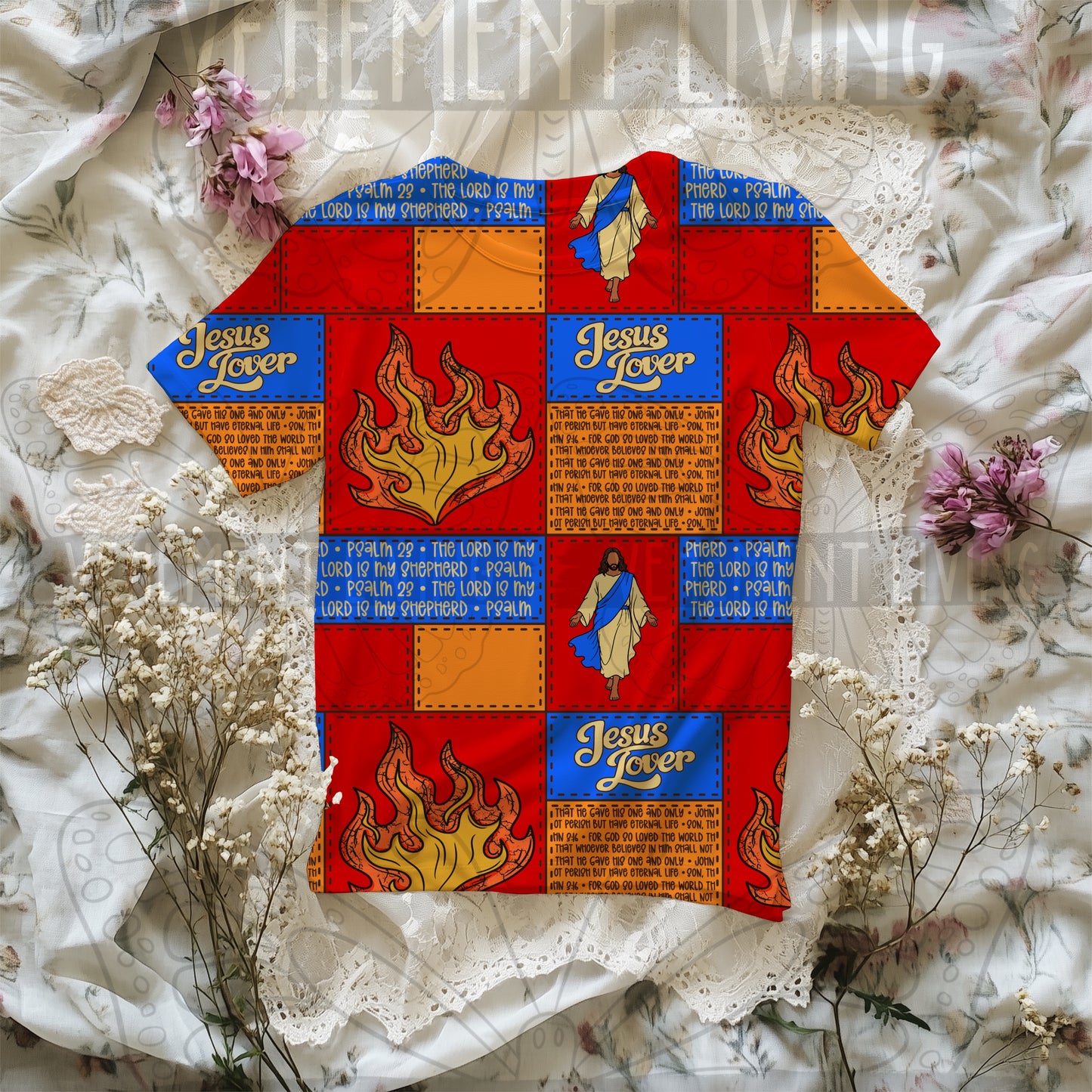 Fire for Jesus Blue Seamless Paper