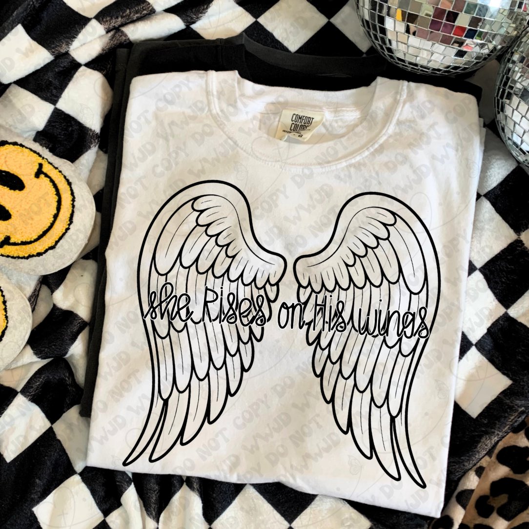 She Rises on His Wings digital design