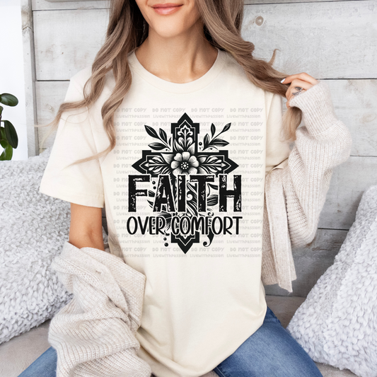 Faith Over Comfort digital design